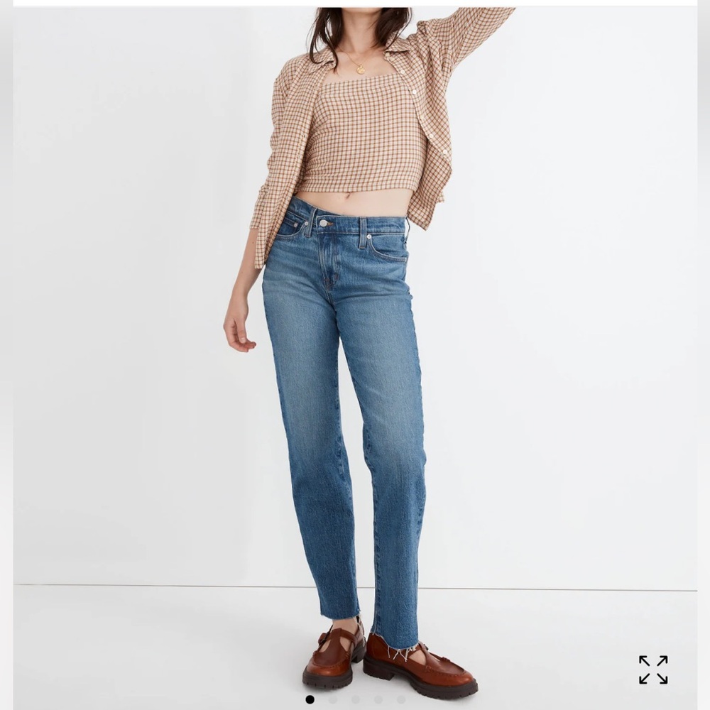Madewell The Mid-Rise Perfect Vintage Straight Jean Criss Cross Edition Size 26